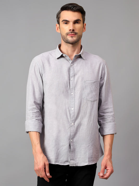 Casual Shirt for Men | Breathable & Soft with Color Fastness Regular Fit Spread Collar Neck Cotton Fabric Solid Pattern