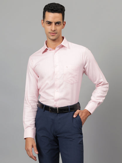 Formal Shirt for Men l Breathable & Soft with Color Fastness Regular Fit Spread Collar Neck Cotton Fabric Self Design Pattern