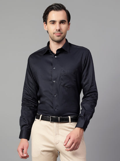 Formal Shirt for Men l Breathable & Soft with Color Fastness Regular Fit Spread Collar Neck Cotton Fabric Solid Pattern