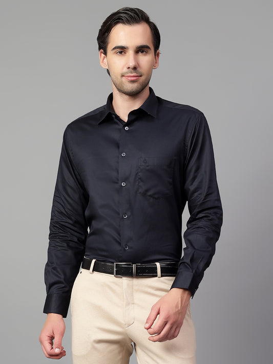 Formal Shirt for Men l Breathable & Soft with Color Fastness Regular Fit Spread Collar Neck Cotton Fabric Solid Pattern