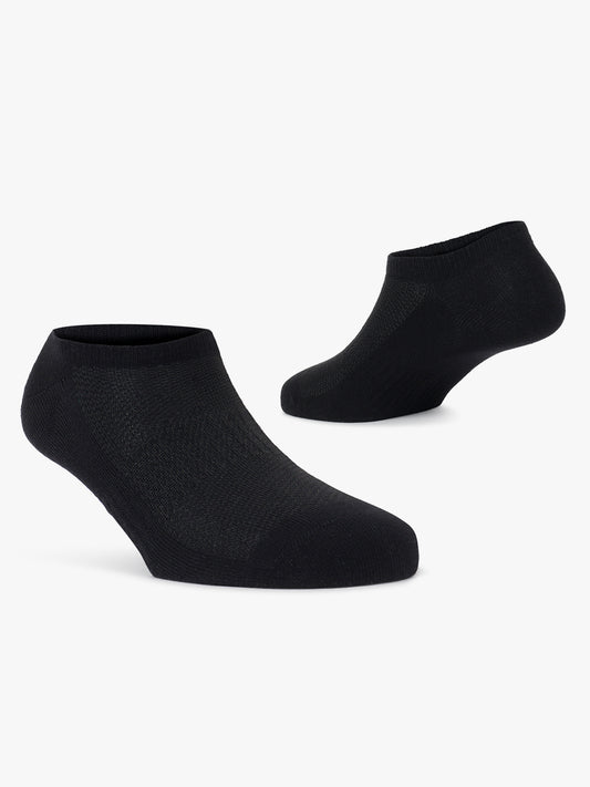 Men's Pack Of 5 Black No Show Length Self Design Casual Socks