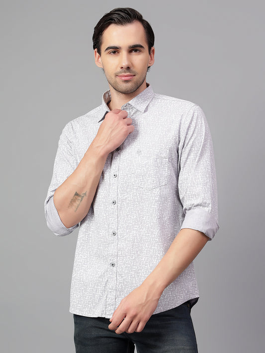 Casual Shirt for Men | Breathable & Soft with Color Fastness Regular Fit Spread Collar Neck Cotton Fabric Printed Pattern