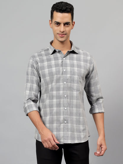 Casual Shirt for Men | Breathable & Soft with Color Fastness Regular Fit Spread Collar Neck Cotton Fabric Checkered Pattern