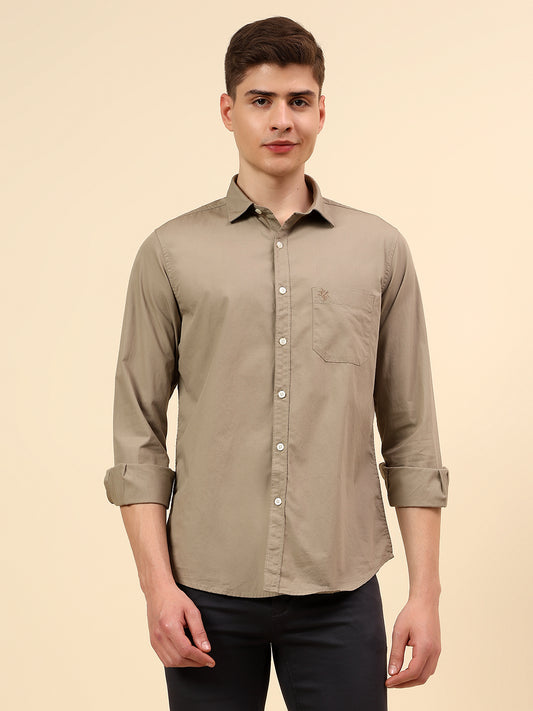 Shirt for Men | Breathable & Soft with Color Fastness Slim Fit Spread Collar Pure Cotton Fabric Solid Pattern
