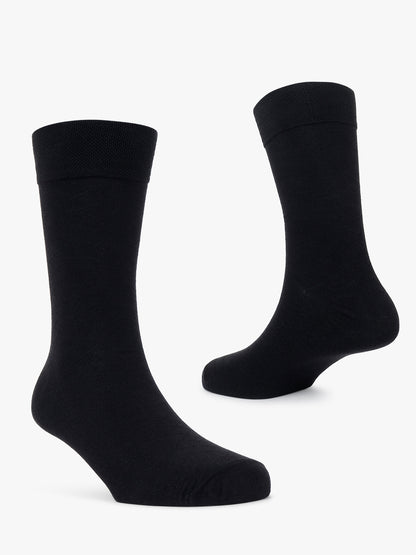 Men's Pack Of 5 Black Crew Length Solid Casual Socks