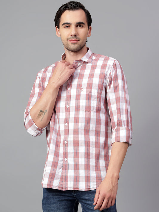 Casual Shirt for Men | Breathable & Soft with Color Fastness Regular Fit Spread Collar Neck Cotton Fabric Checkered Pattern