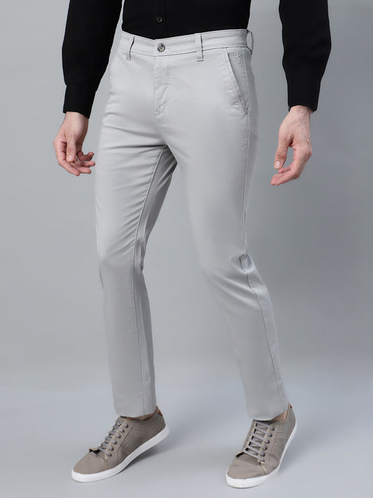 Casual Trouser for Men | Breathable & Soft with Color Fastness Regular Fit Cotton Blend Fabric Solid Pattern Button Closure