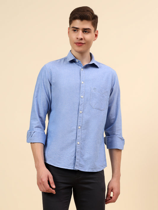 Shirt for Men | Breathable & Soft with Color Fastness Slim Fit Spread Collar Pure Cotton Fabric Solid Pattern