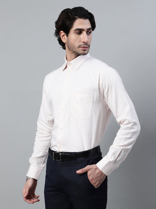 Formal Shirt for Men l Breathable & Soft with Color Fastness Regular Fit Spread Collar Neck Cotton Fabric Checkered Pattern