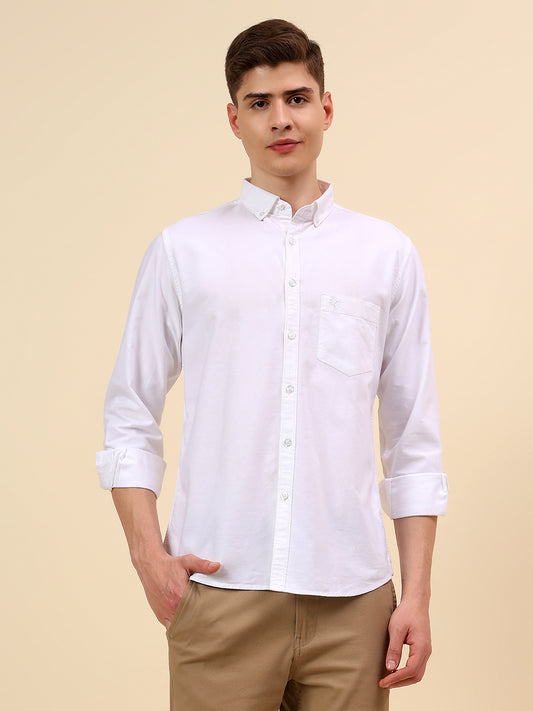 Shirt for Men | Breathable & Soft with Color Fastness Slim Fit Spread Collar Pure Cotton Fabric Solid Pattern