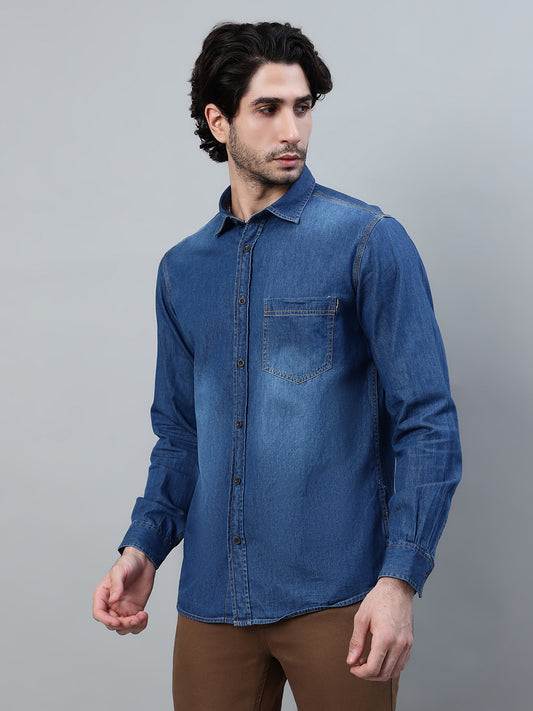 Casual Shirt for Men | Breathable & Soft with Color Fastness Regular Fit Spread Collar Neck Cotton Fabric Solid Pattern
