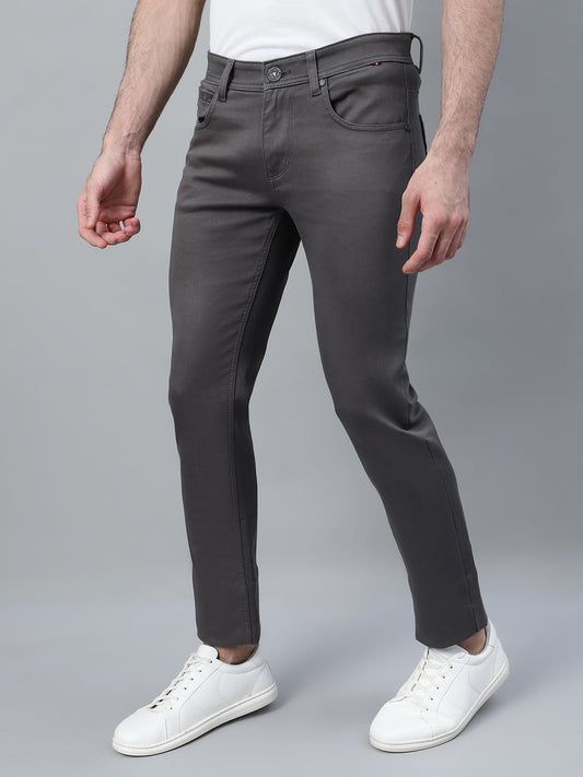 Casual Trouser for Men | Breathable & Soft with Color Fastness Regular Fit Cotton Blend Fabric Solid Pattern Button Closure
