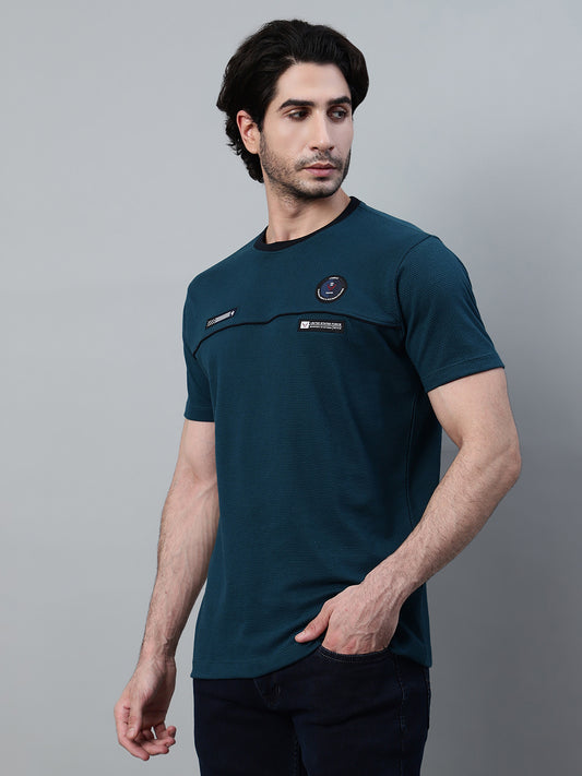 T-Shirt for Men | Breathable & Soft with Color Fastness Regular Fit Round Neck Poly Cotton Fabric Solid Pattern