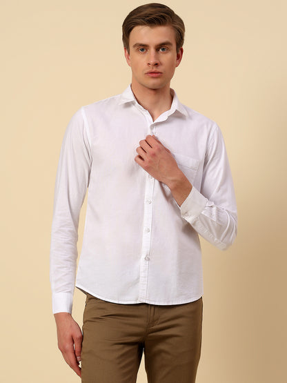 Shirt for Men | Breathable & Soft with Color Fastness Slim Fit Spread Collar Pure Cotton Fabric Solid Pattern