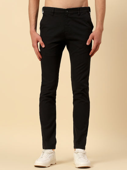 Casual Trouser for Men | Breathable & Soft with Color Fastness Regular Fit Cotton Stretch Fabric Solid Pattern Button Closure