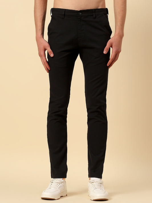 Casual Trouser for Men | Breathable & Soft with Color Fastness Regular Fit Cotton Stretch Fabric Solid Pattern Button Closure