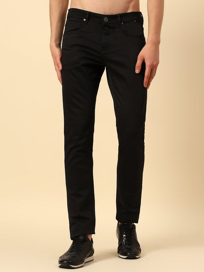 Denim Jeans for Men | Breathable & Soft with Color Fastness Ultra Narrow Poly Cotton Fabric Solid Pattern Button Closure