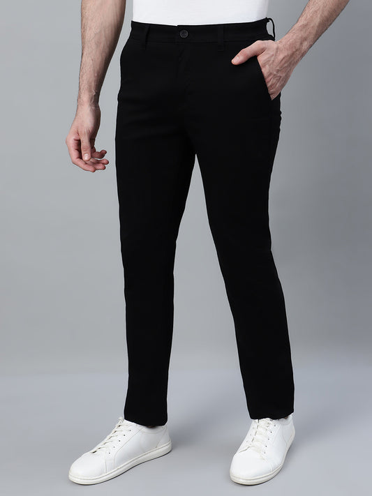 Casual Trouser for Men | Breathable & Soft with Color Fastness Regular Fit Cotton Blend Fabric Solid Pattern Button Closure