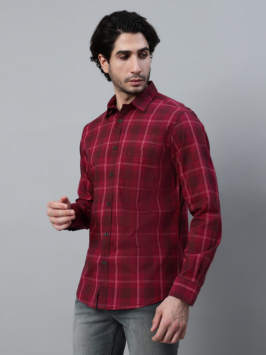Casual Shirt for Men | Breathable & Soft with Color Fastness Regular Fit Spread Collar Neck Cotton Fabric Checkered Pattern