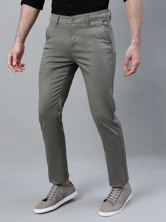 Casual Trouser for Men | Breathable & Soft with Color Fastness Regular Fit Cotton Blend Fabric Solid Pattern Button Closure