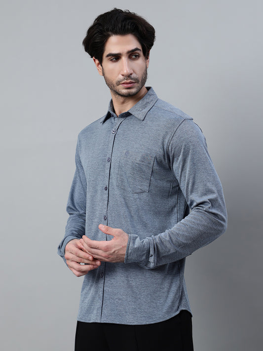 Casual Shirt for Men | Breathable & Soft with Color Fastness Regular Fit Spread Collar Neck Poly Cotton Fabric Solid Pattern