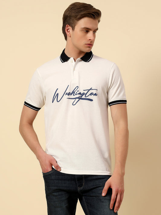 T-Shirt for Men | Breathable & Soft with Color Fastness Regular Fit Polo Neck Poly Cotton Fabric Printed Pattern
