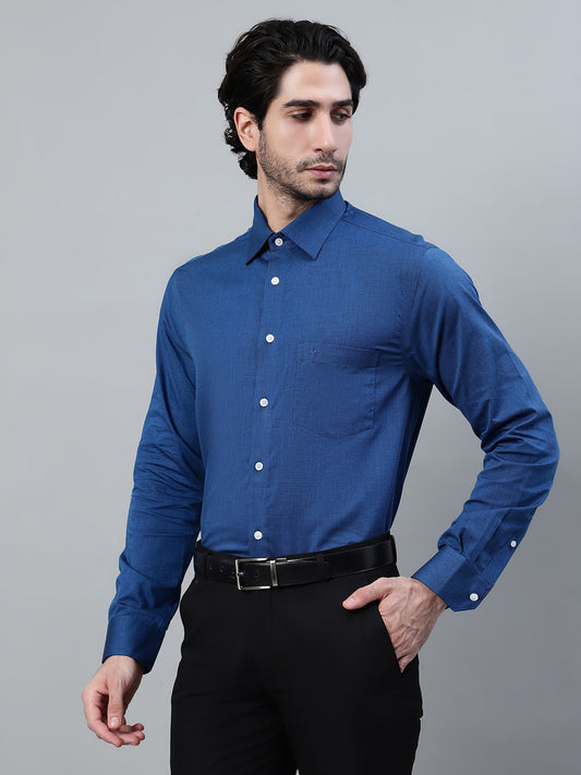 Formal Shirt for Men l Breathable & Soft with Color Fastness Regular Fit Spread Collar Neck Giza Cotton Fabric Solid Pattern