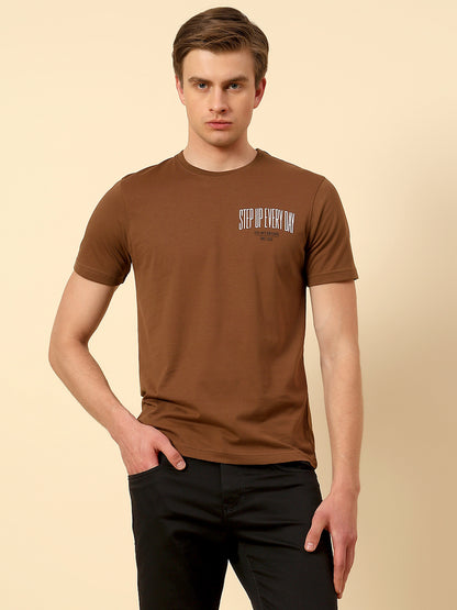 T-Shirt for Men | Breathable & Soft with Color Fastness Regular Fit Round Neck Poly Cotton Fabric Printed Pattern