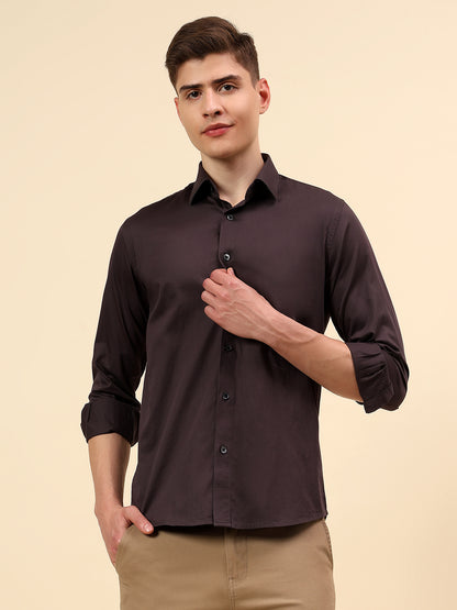 Shirt for Men | Breathable & Soft with Color Fastness Regular Fit Spread Collar Pure Cotton Fabric Solid Pattern