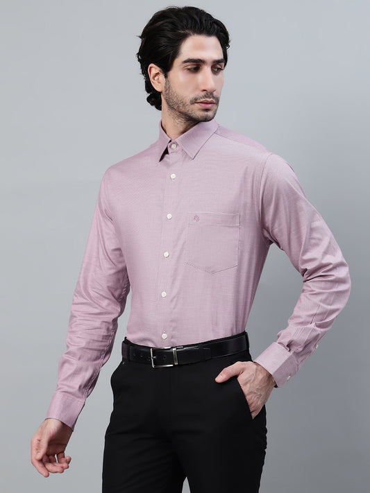 Formal Shirt for Men l Breathable & Soft with Color Fastness Regular Fit Spread Collar Neck Cotton Fabric Self Design Pattern