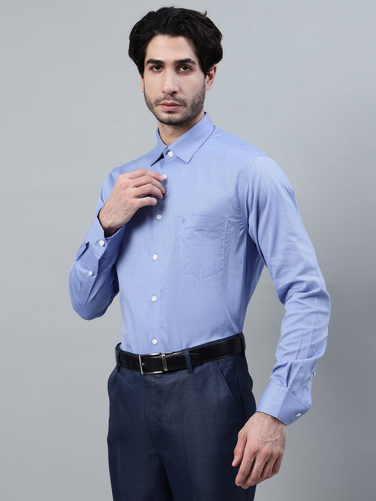 Formal Shirt for Men l Breathable & Soft with Color Fastness Regular Fit Spread Collar Neck Giza Cotton Fabric Solid Pattern
