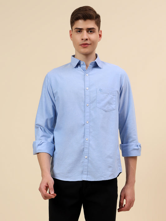 Shirt for Men | Breathable & Soft with Color Fastness Slim Fit Spread Collar Pure Cotton Fabric Solid Pattern