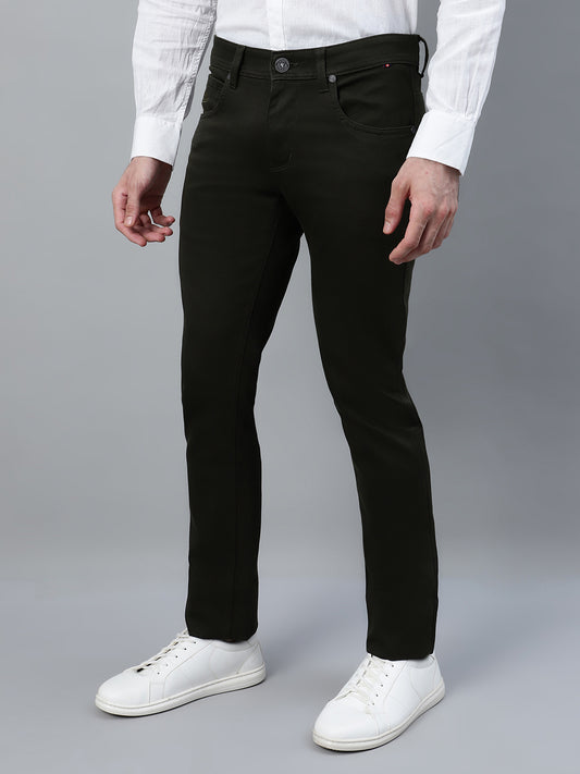 Casual Trouser for Men | Breathable & Soft with Color Fastness Regular Fit Cotton Blend Fabric Solid Pattern Button Closure