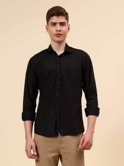 Shirt for Men | Breathable & Soft with Color Fastness Slim Fit Spread Collar Pure Cotton Fabric Solid Pattern