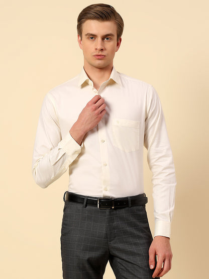 Shirt for Men | Breathable & Soft with Color Fastness Regular Fit Spread Collar Pure Cotton Fabric Self Design Pattern