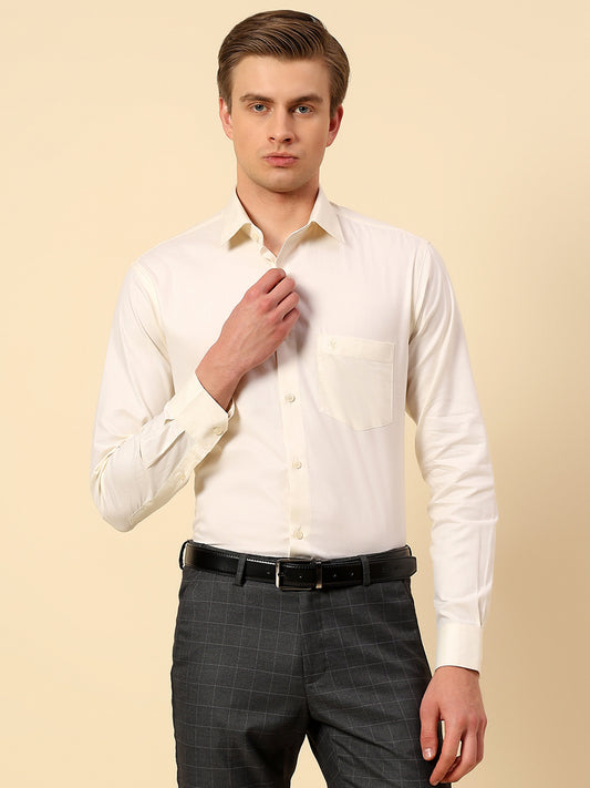 Shirt for Men | Breathable & Soft with Color Fastness Regular Fit Spread Collar Pure Cotton Fabric Self Design Pattern