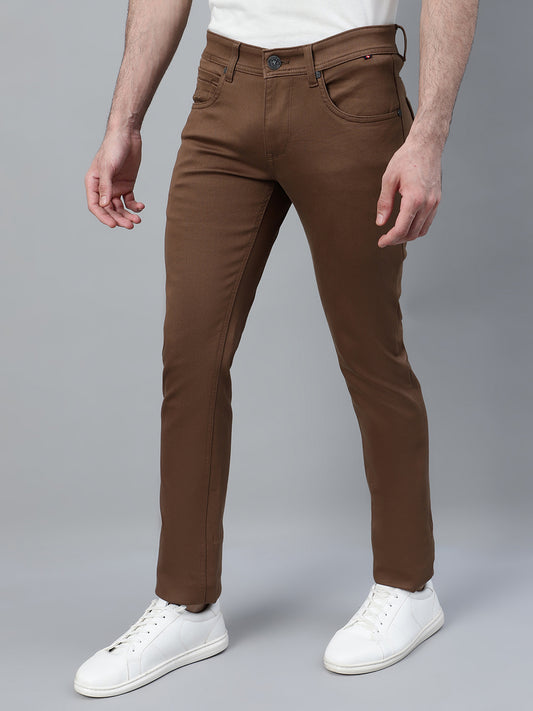 Casual Trouser for Men | Breathable & Soft with Color Fastness Regular Fit Cotton Blend Fabric Solid Pattern Button Closure
