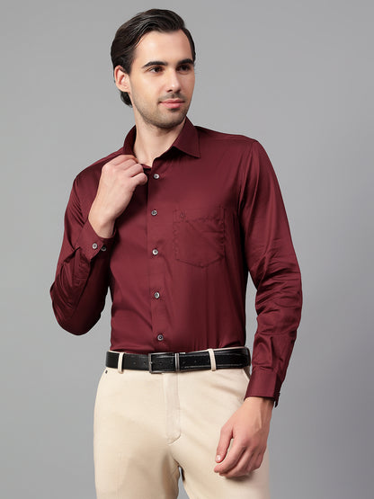 Formal Shirt for Men l Breathable & Soft with Color Fastness Regular Fit Spread Collar Neck Cotton Fabric Solid Pattern