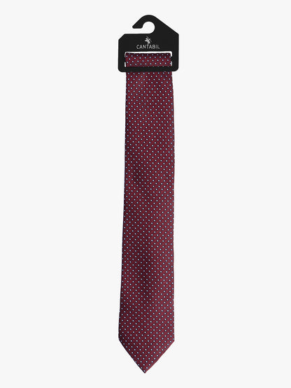 Cantabil Men's Maroon Dotted Printed Broad Tie