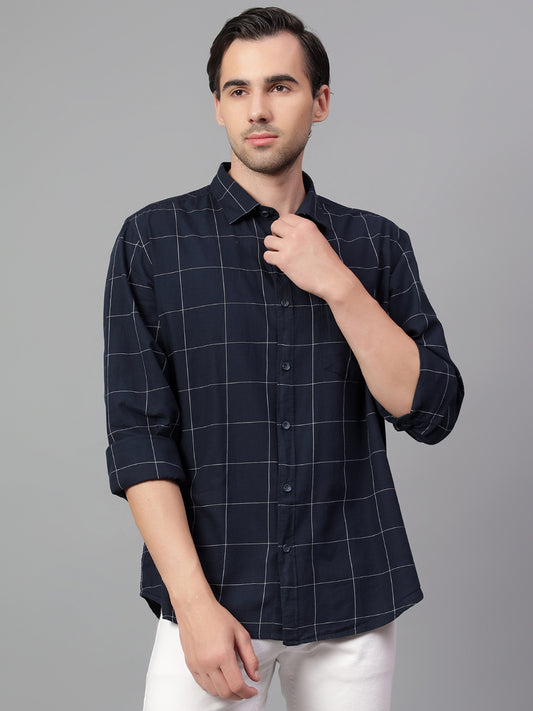 Casual Shirt for Men | Breathable & Soft with Color Fastness Regular Fit Spread Collar Neck Cotton Fabric Checkered Pattern