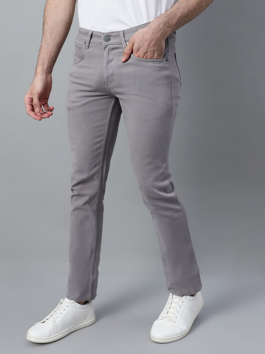 Men's Casual Flat front Light Grey  Trousers