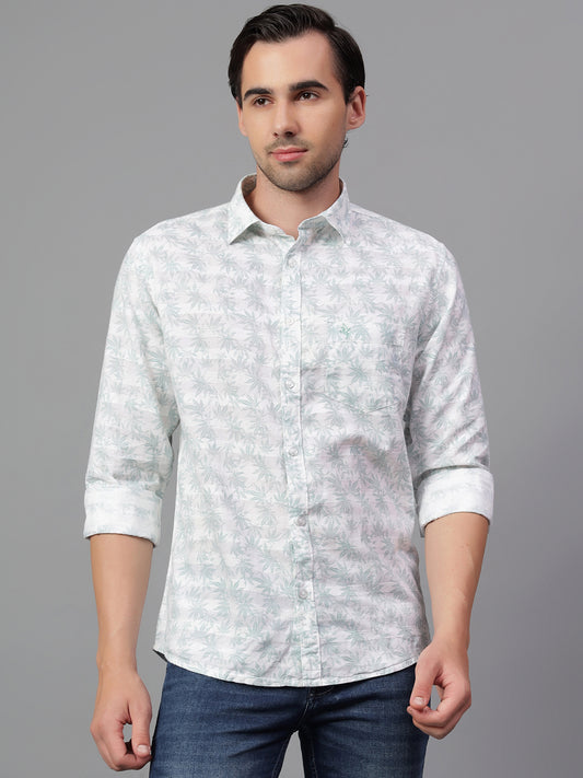 Casual Shirt for Men | Breathable & Soft with Color Fastness Regular Fit Spread Collar Neck Cotton Fabric Printed Pattern