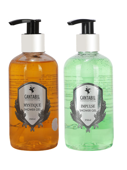 Cantabil Luxury Impulse & Mystique Body Wash Shower Gel for Men & Women | Pack of 2 x 200ml Each | Deep Cleansing, Hydrating, Moisturising | Suitable for All Skin Types