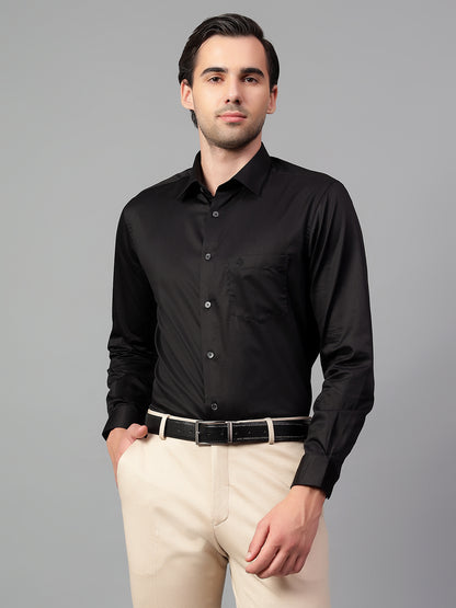 Formal Shirt for Men l Breathable & Soft with Color Fastness Regular Fit Spread Collar Neck Cotton Fabric Solid Pattern