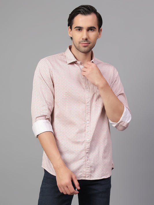 Casual Shirt for Men | Breathable & Soft with Color Fastness Regular Fit Spread Collar Neck Cotton Fabric Printed Pattern