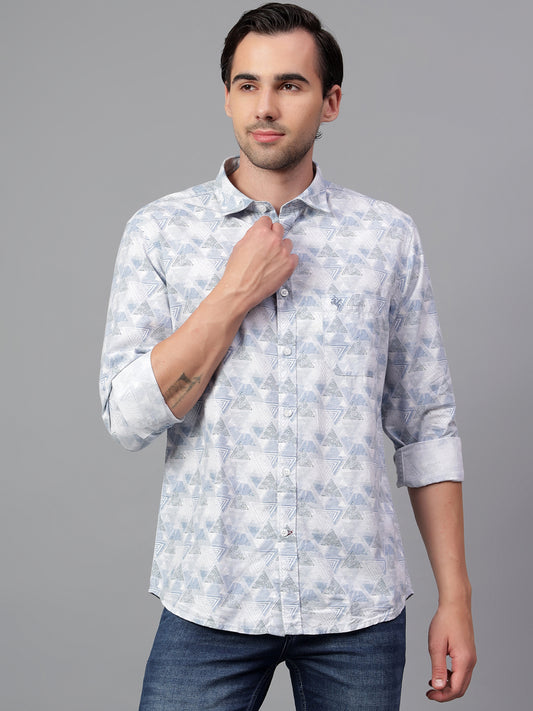Casual Shirt for Men | Breathable & Soft with Color Fastness Regular Fit Spread Collar Neck Viscose Fabric Printed Pattern