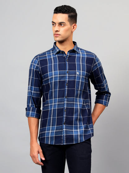Casual Shirt for Men | Breathable & Soft with Color Fastness Regular Fit Spread Collar Neck Cotton Fabric Checkered Pattern
