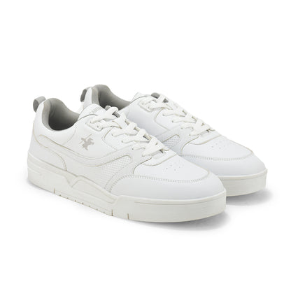 Men's White Solid Casual Sneakers Shoes
