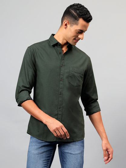 Casual Shirt for Men | Breathable & Soft with Color Fastness Regular Fit Spread Collar Neck Cotton Fabric Solid Pattern