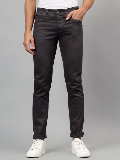 Casual Trouser for Men | Breathable & Soft with Color Fastness Regular Fit Cotton Blend Fabric Self Design Pattern Button Closure